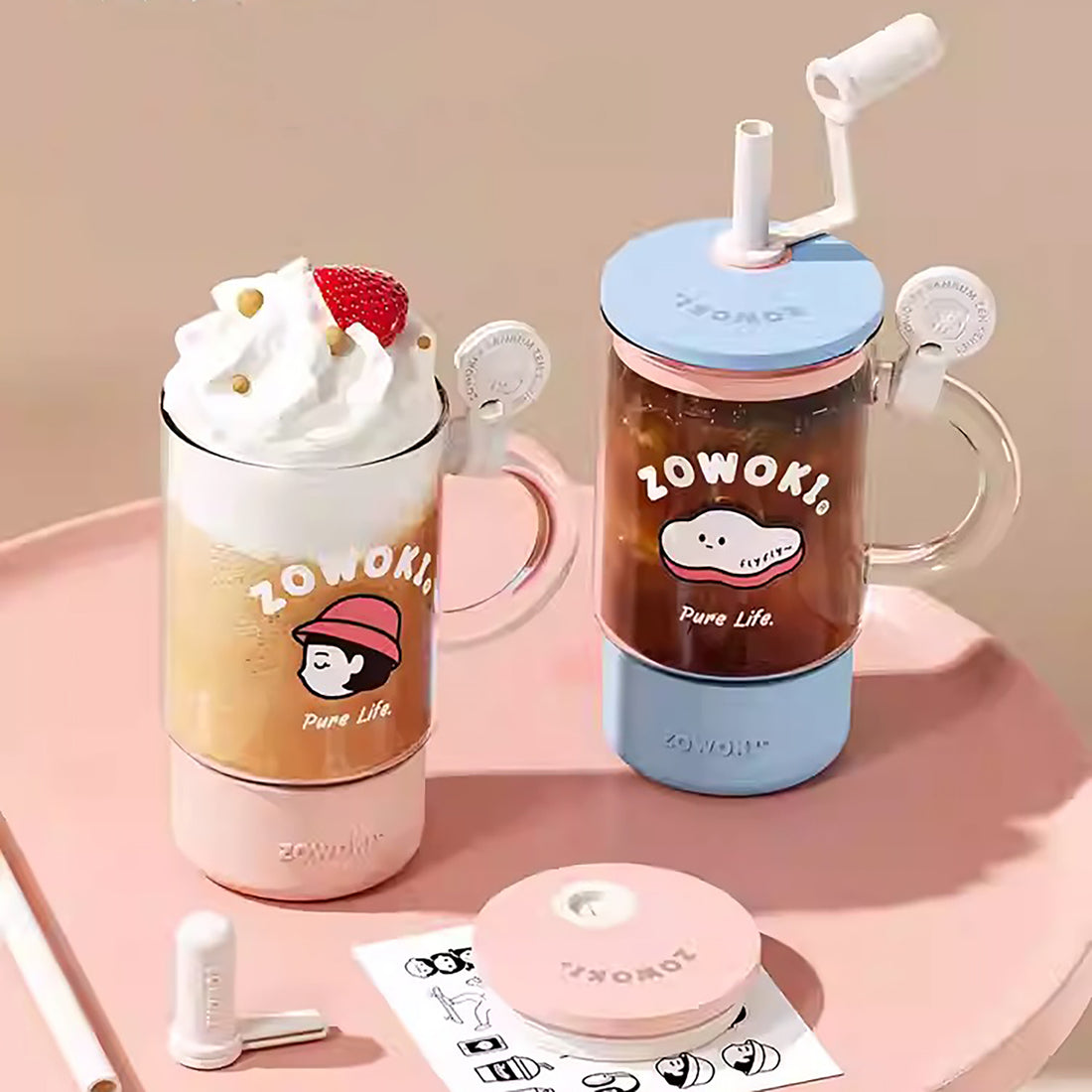 Gobelet ZOWOKI en verre avec paille