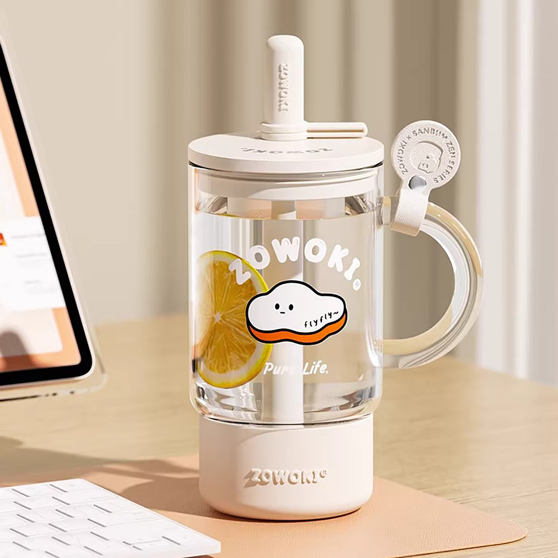 Gobelet ZOWOKI en verre avec paille