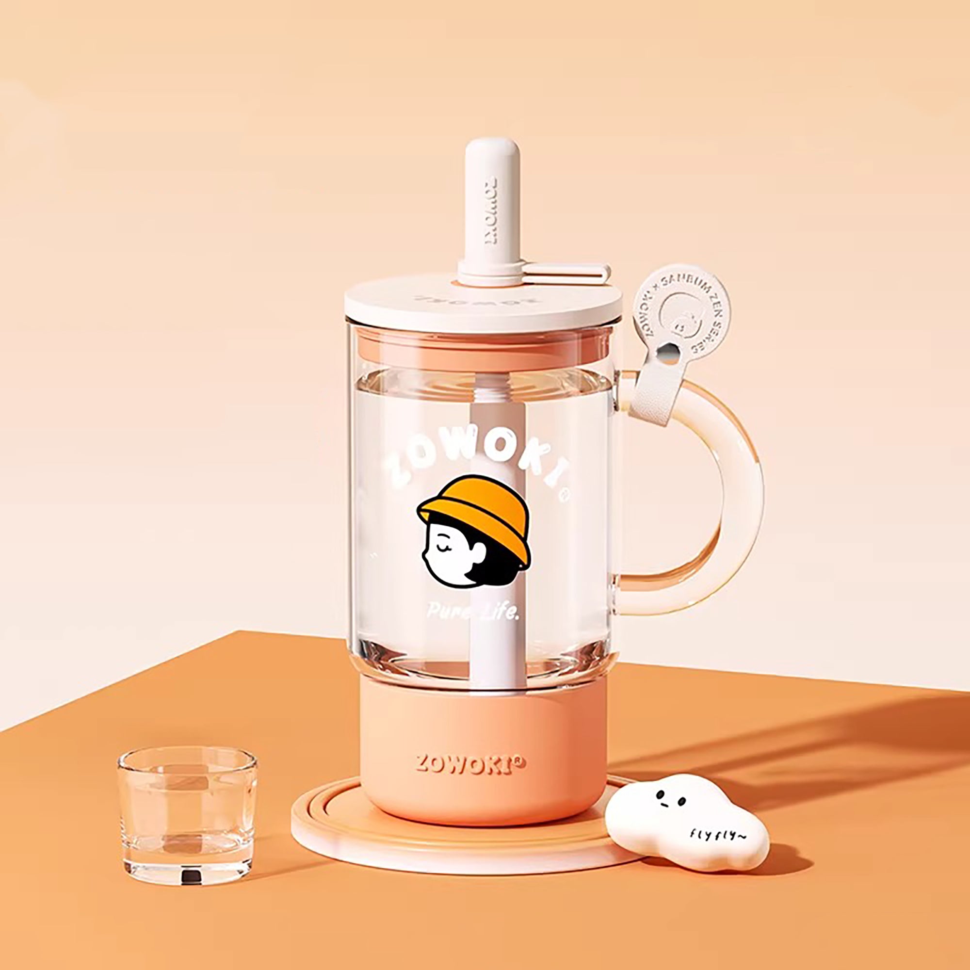 Gobelet ZOWOKI en verre avec paille