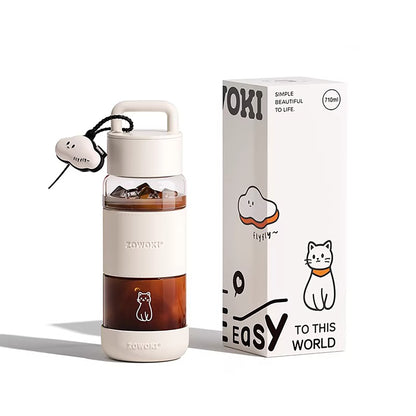 Bouteille en verre borosilicate ZOWOKI portable