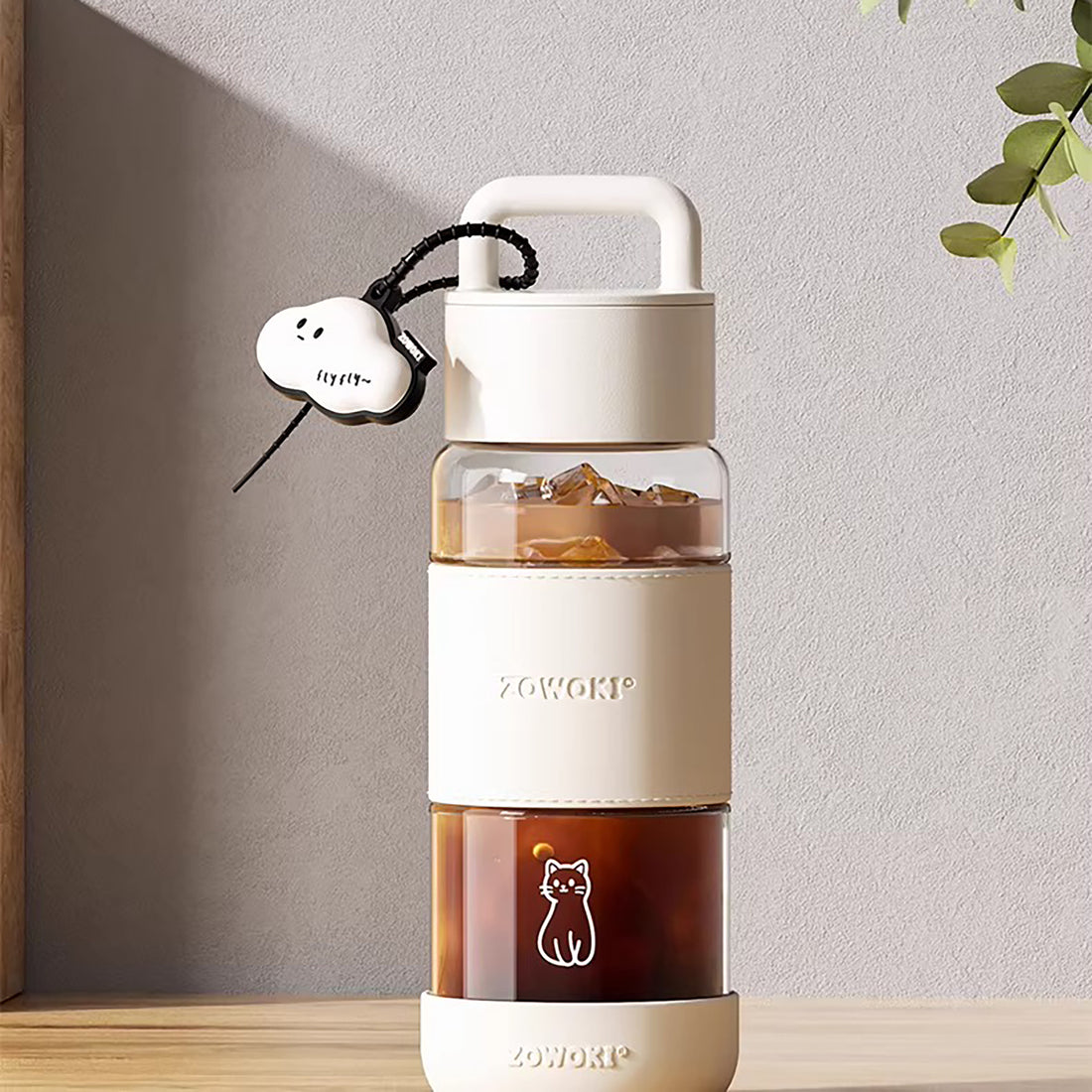 Bouteille en verre borosilicate ZOWOKI portable