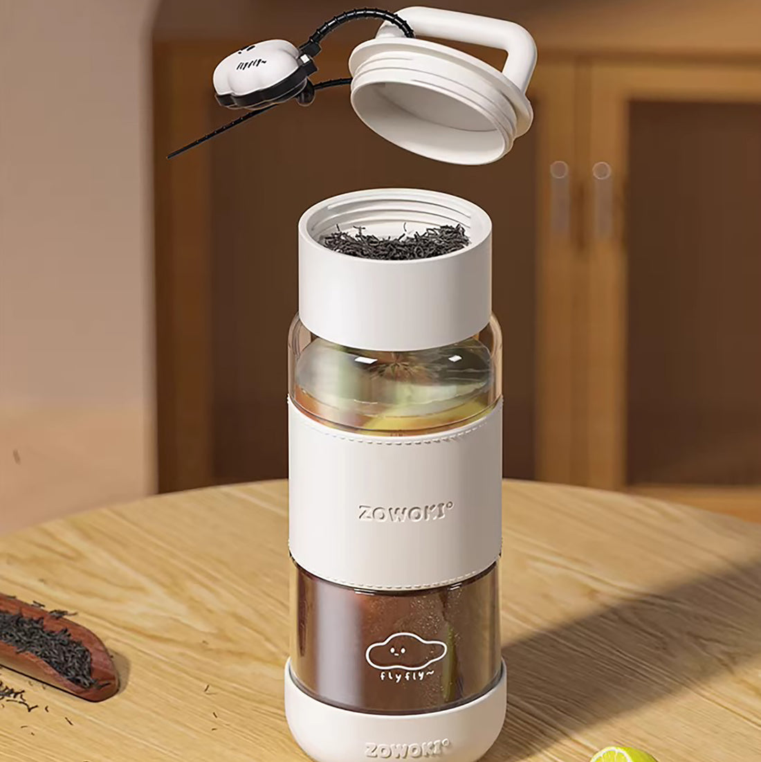 Bouteille en verre borosilicate ZOWOKI portable