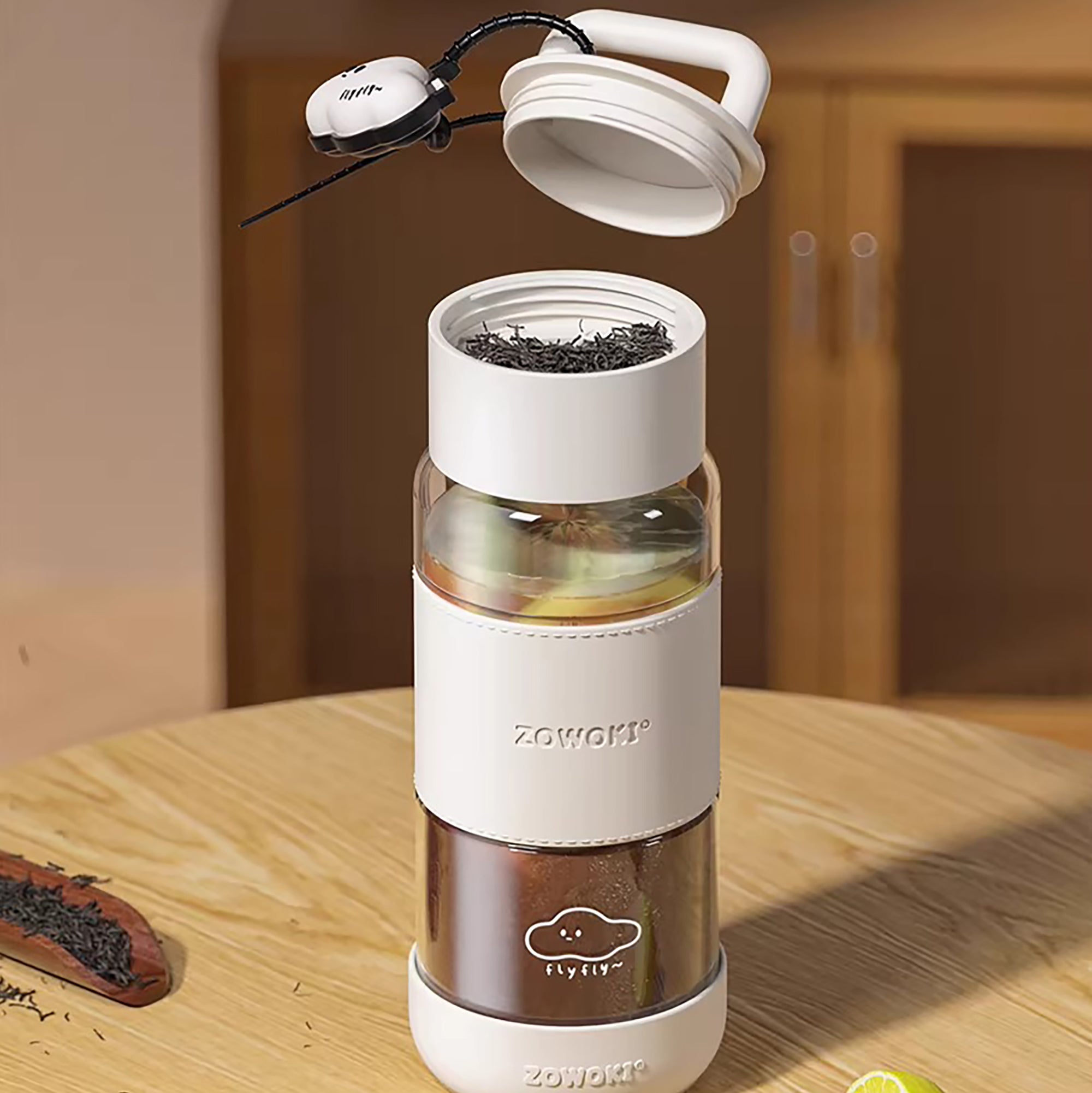 Bouteille en verre borosilicate ZOWOKI portable