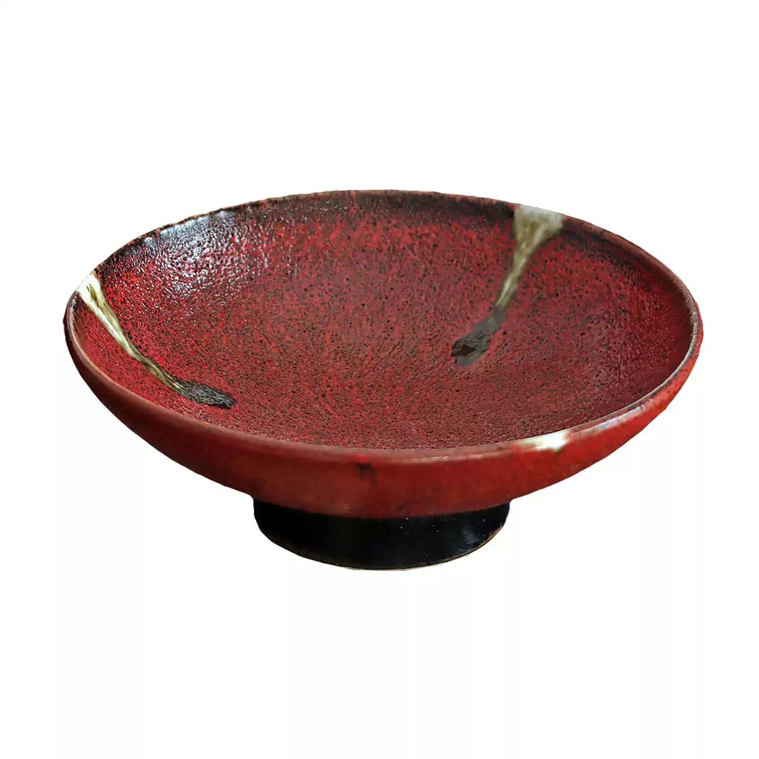 Grand bol japonais en céramique rouge profond