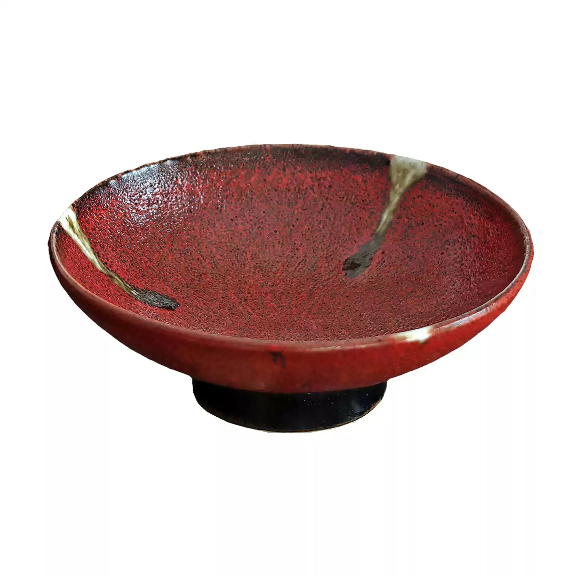 Grand bol japonais en céramique rouge profond