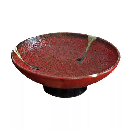 Grand bol japonais en céramique rouge profond