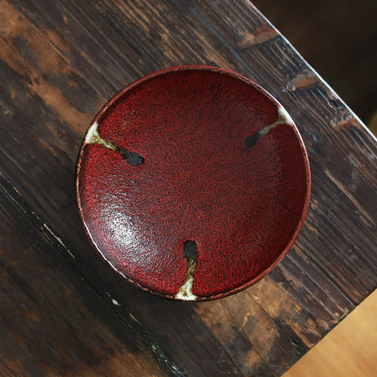 Grand bol japonais en céramique rouge profond