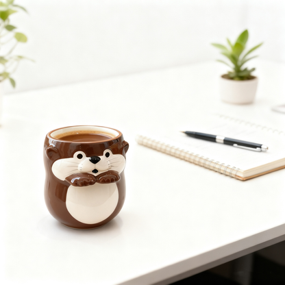 Tasse Yunomi en céramique en forme de loutre
