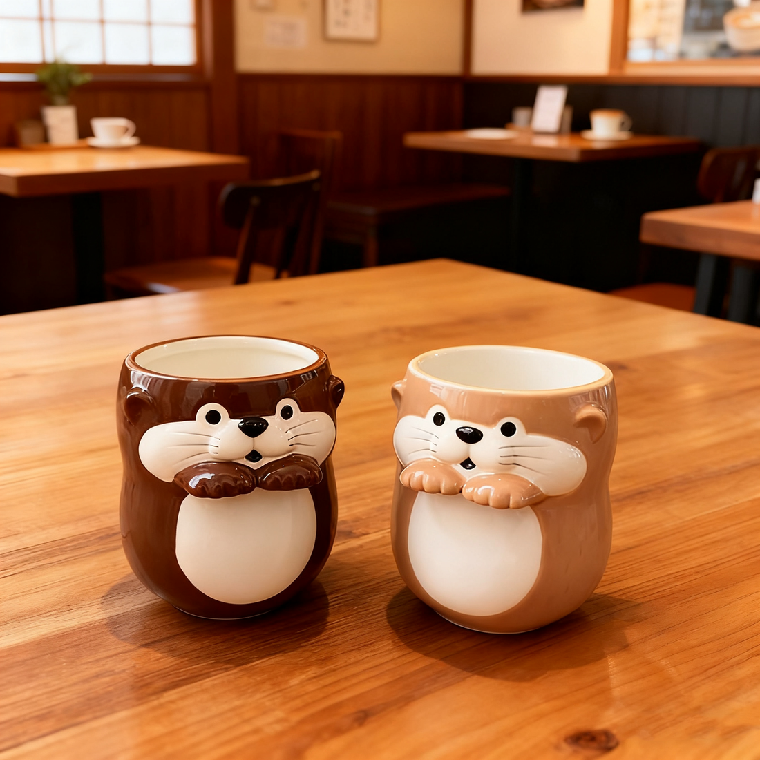 Tasse Yunomi en céramique en forme de loutre