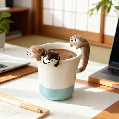 Mug en céramique avec anse loutre