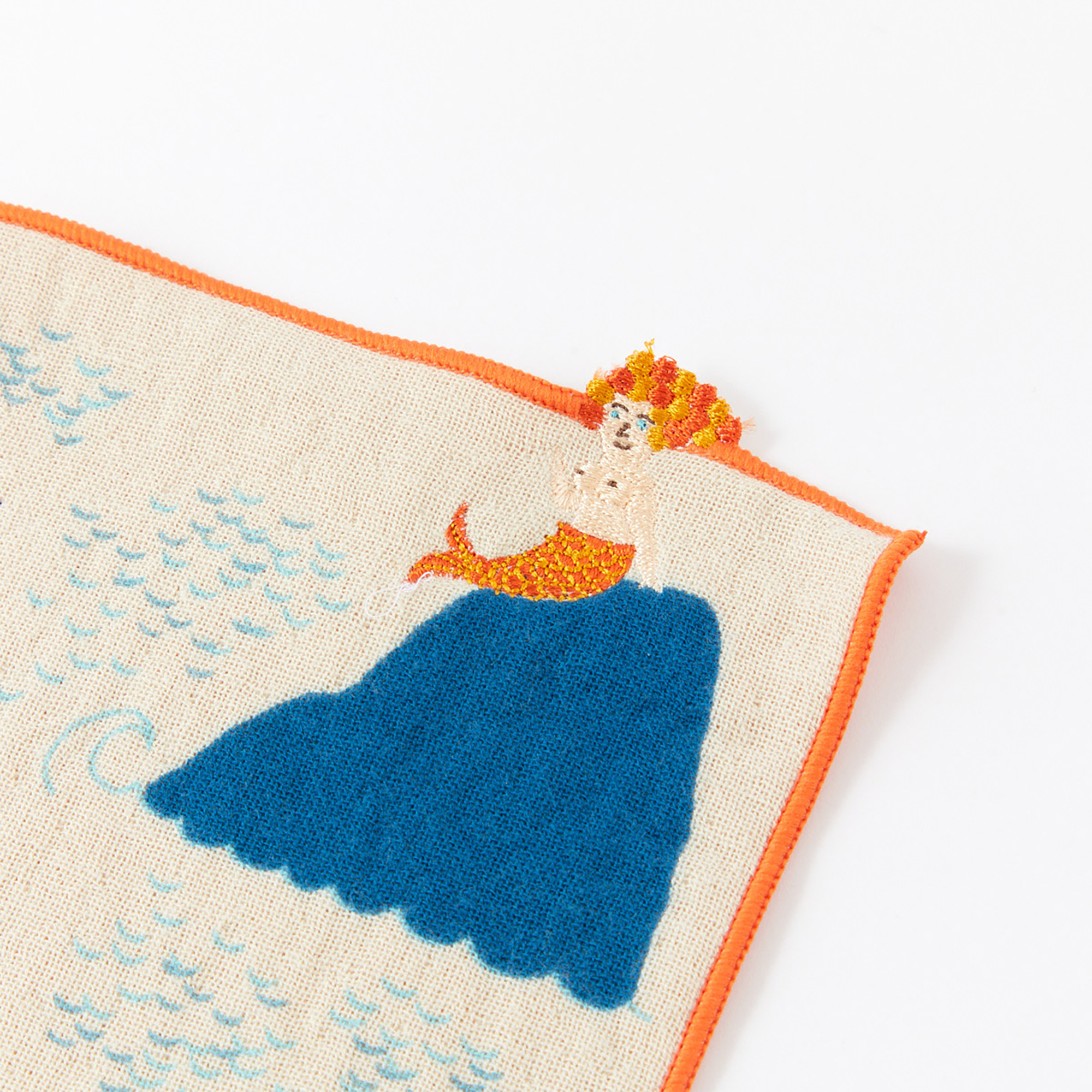 Serviette japonaise en coton brodé