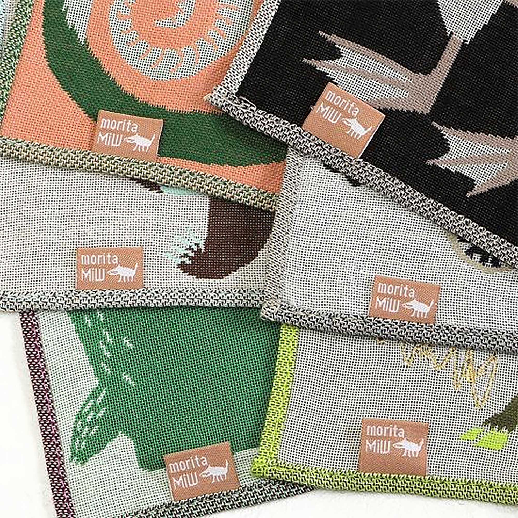 Serviette japonaise brodée en coton Morita MiW
