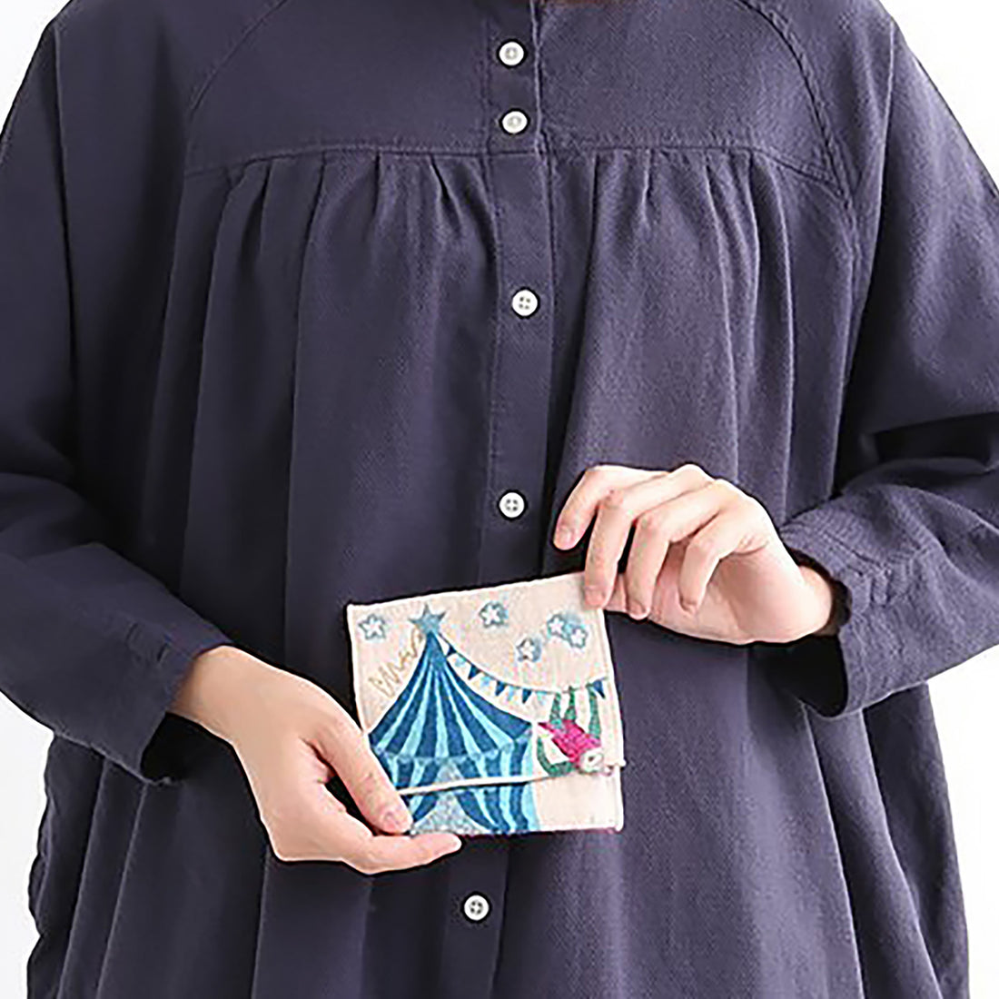 Serviette japonaise en coton brodé Morita MiW