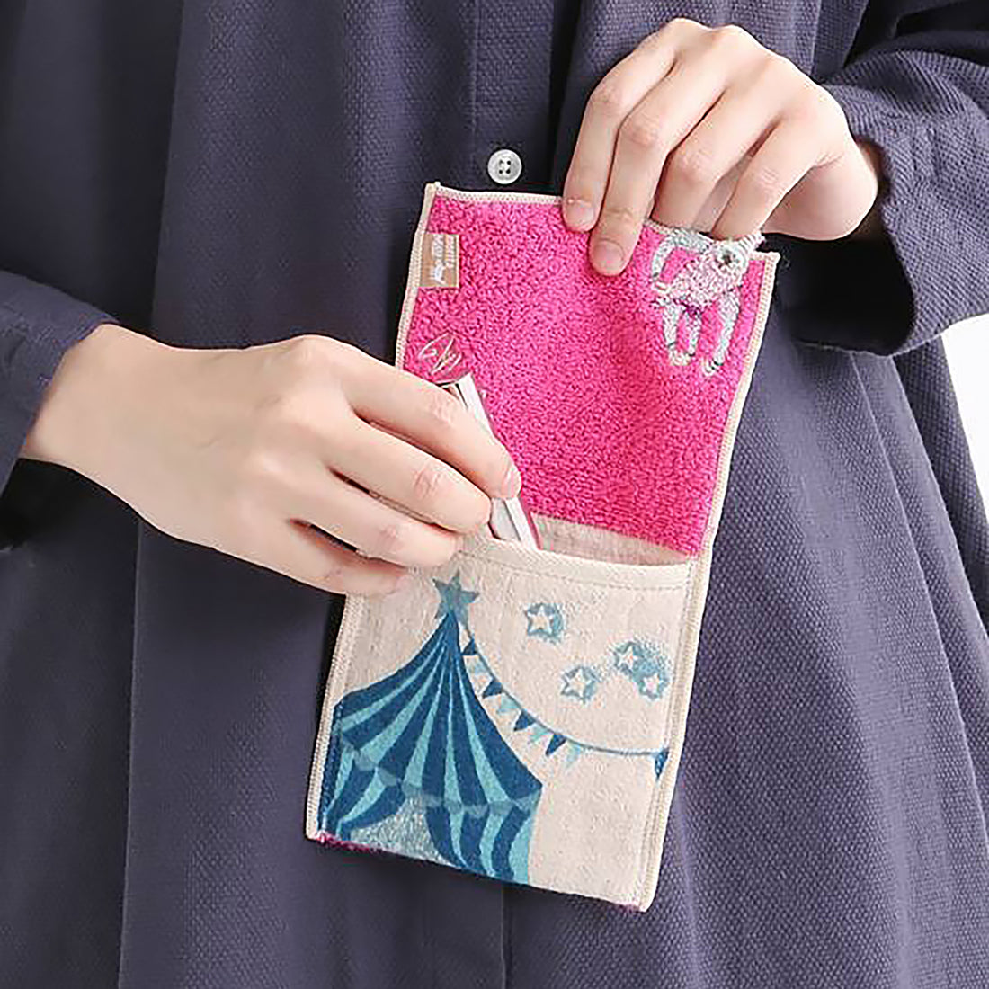 Serviette japonaise en coton brodé Morita MiW