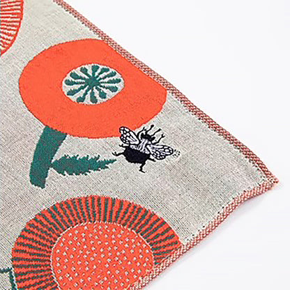 Serviette japonaise brodée en coton