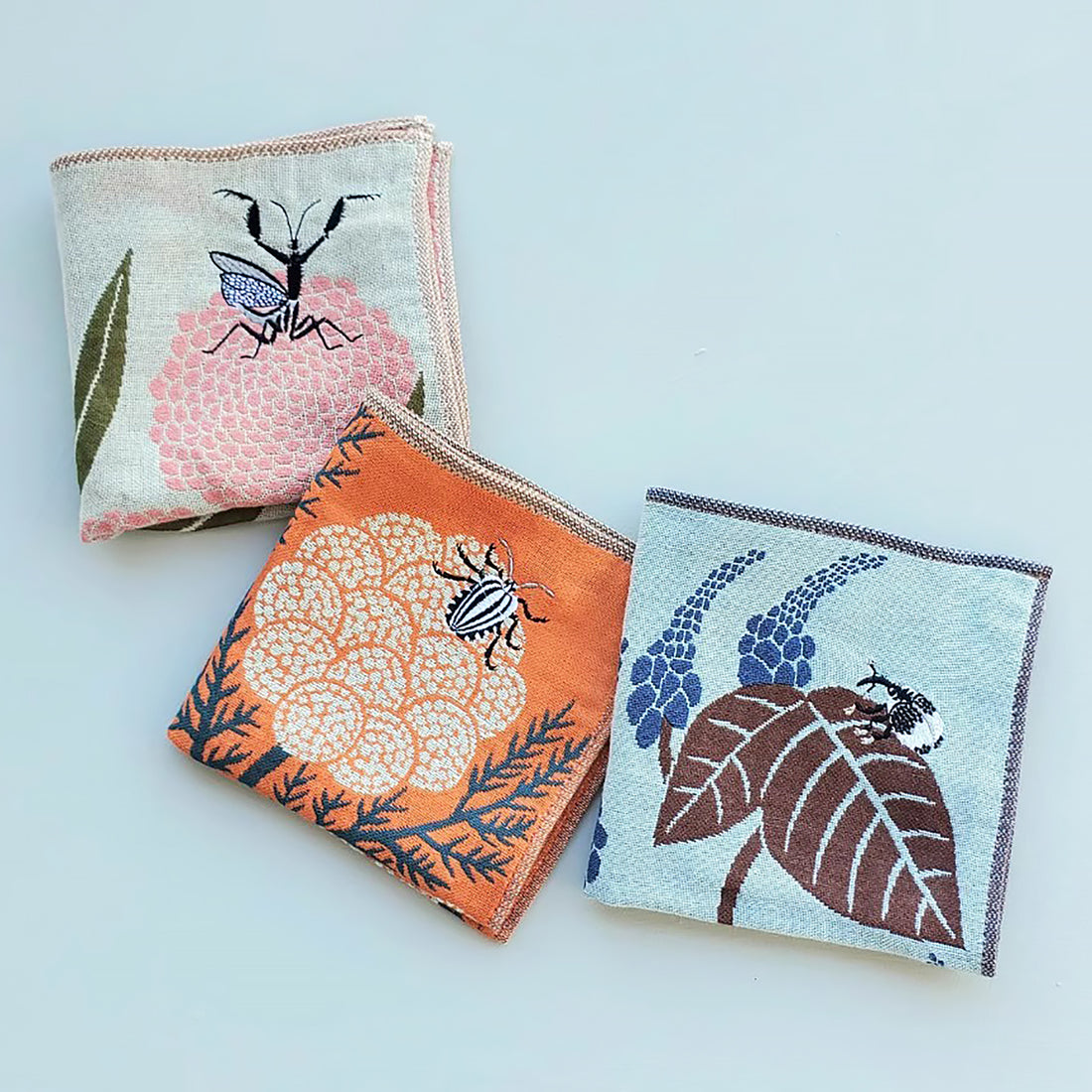 Serviette japonaise brodée en coton