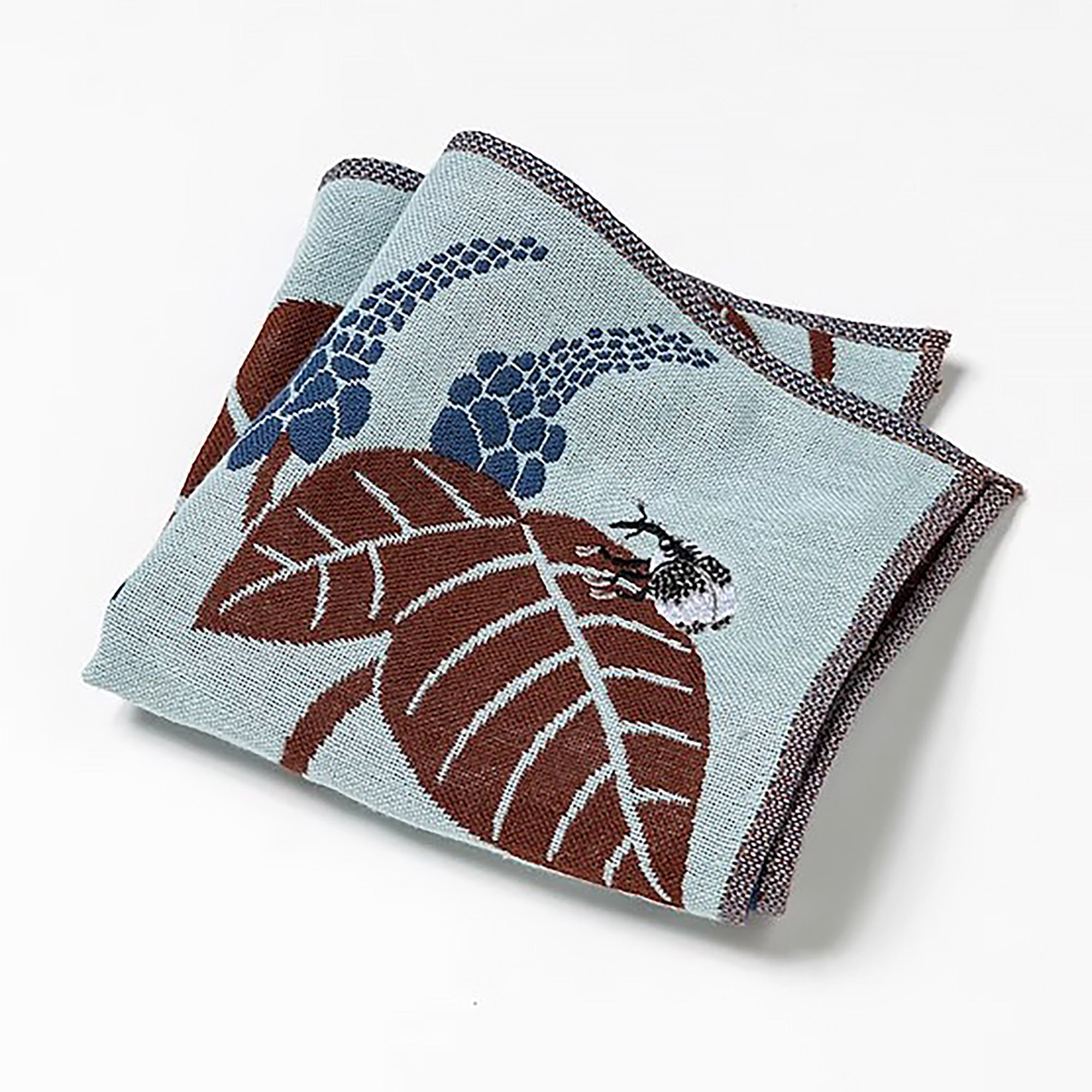 Serviette japonaise brodée en coton