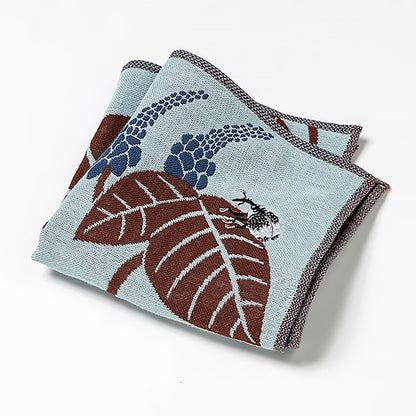 Serviette japonaise brodée en coton
