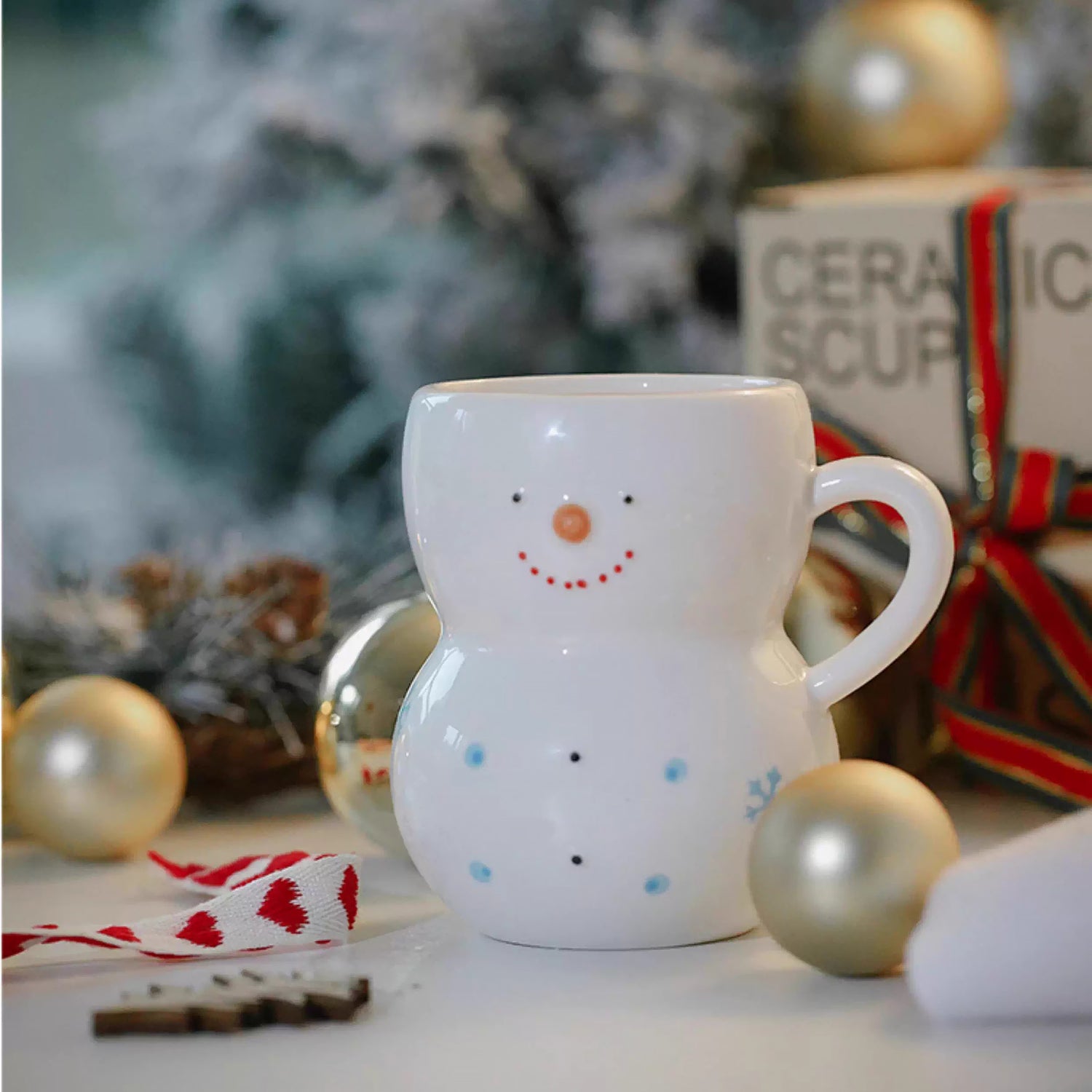Mug bonhomme de neige en céramique