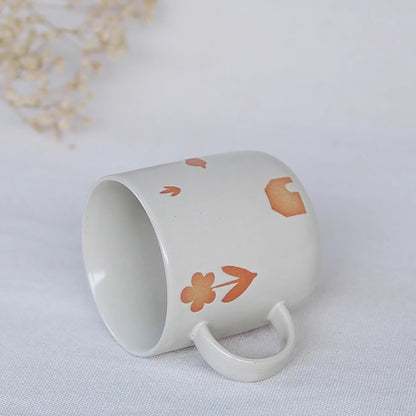 Mug en céramique fait à la main avec motif  Chat et maison