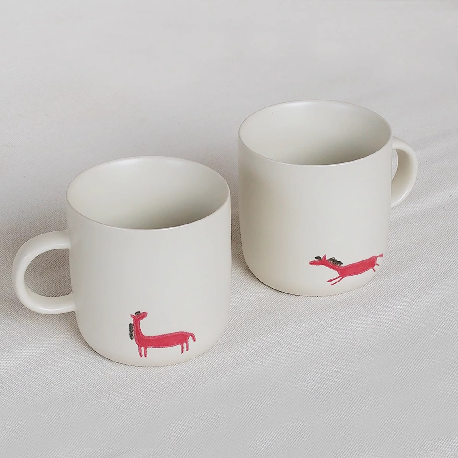 Mug couple en Céramique avec motif &quot;Petit Cheval Rouge&quot;