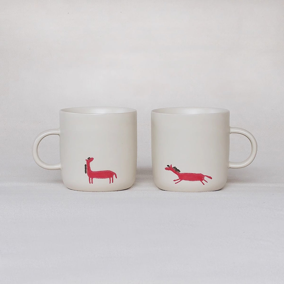 Mug couple en Céramique avec motif &quot;Petit Cheval Rouge&quot;