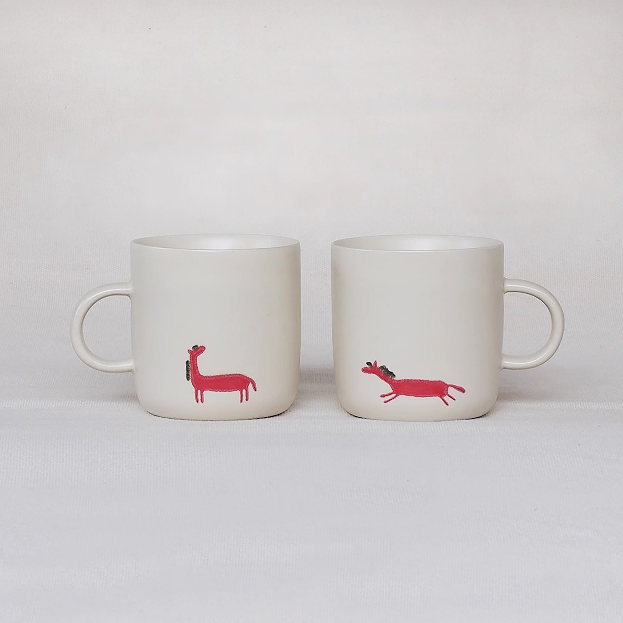 Mug couple en Céramique avec motif &quot;Petit Cheval Rouge&quot;