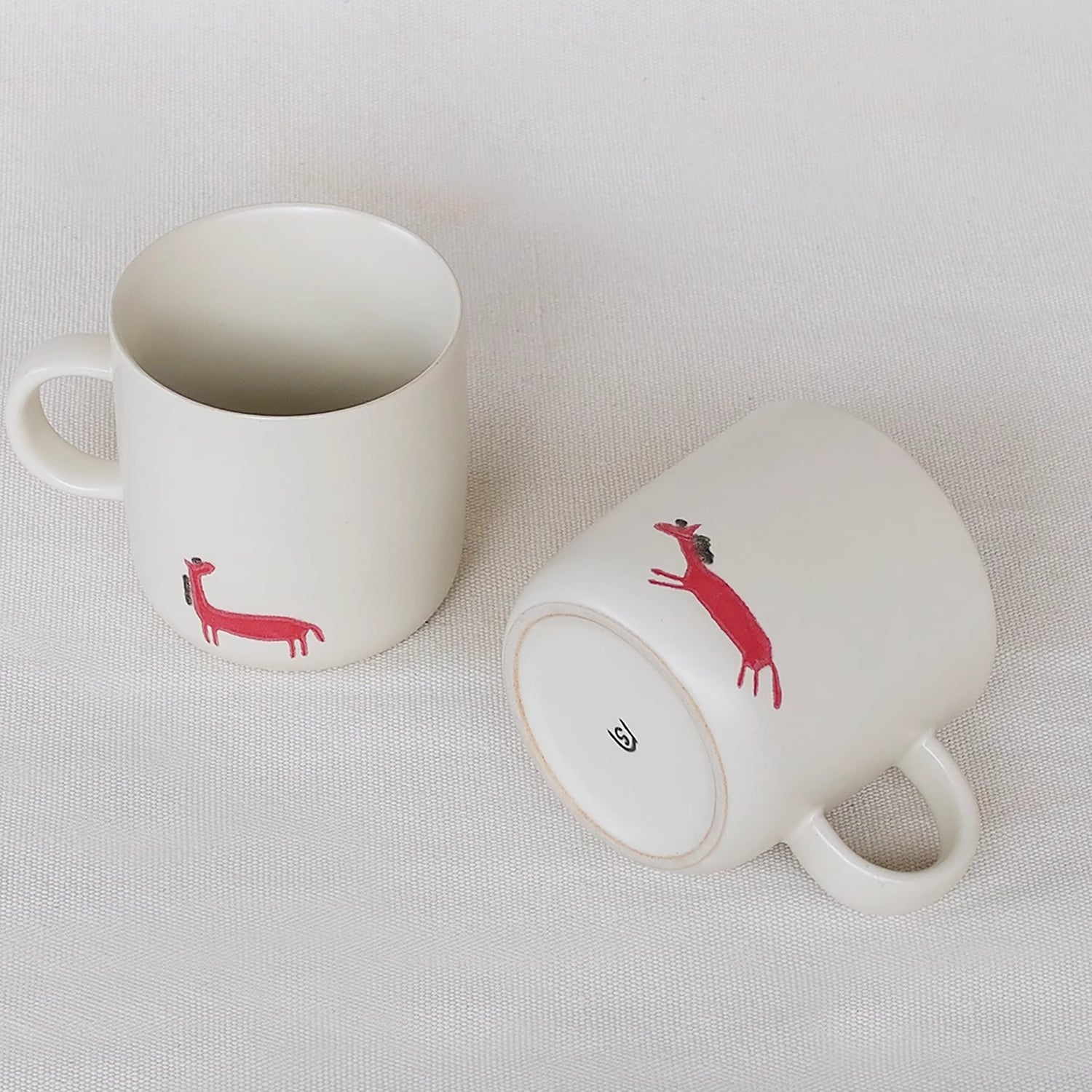 Mug couple en Céramique avec motif &quot;Petit Cheval Rouge&quot;