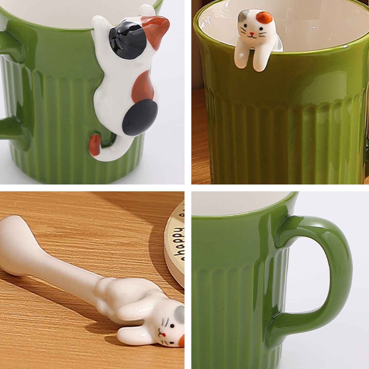Mug en céramique avec mignon chat en relief
