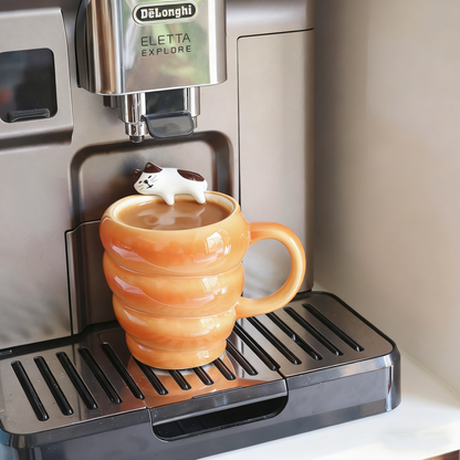 Mug en céramique en forme pain avec chat décoratif