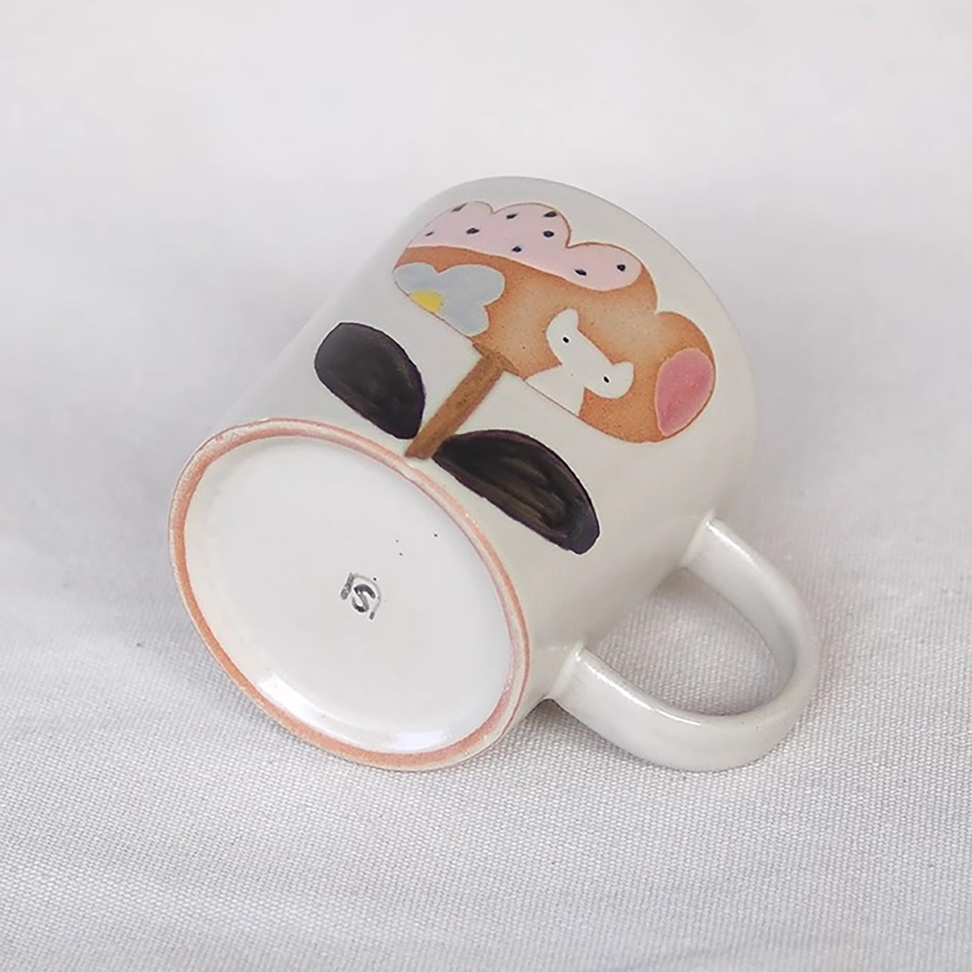 Mug en Céramique avec motif &quot;Tulipes et Petit Chat&quot;