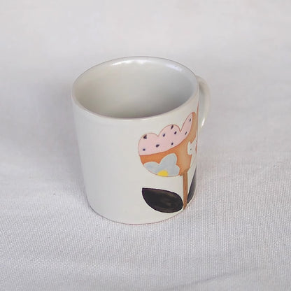 Mug en Céramique avec motif &quot;Tulipes et Petit Chat&quot;