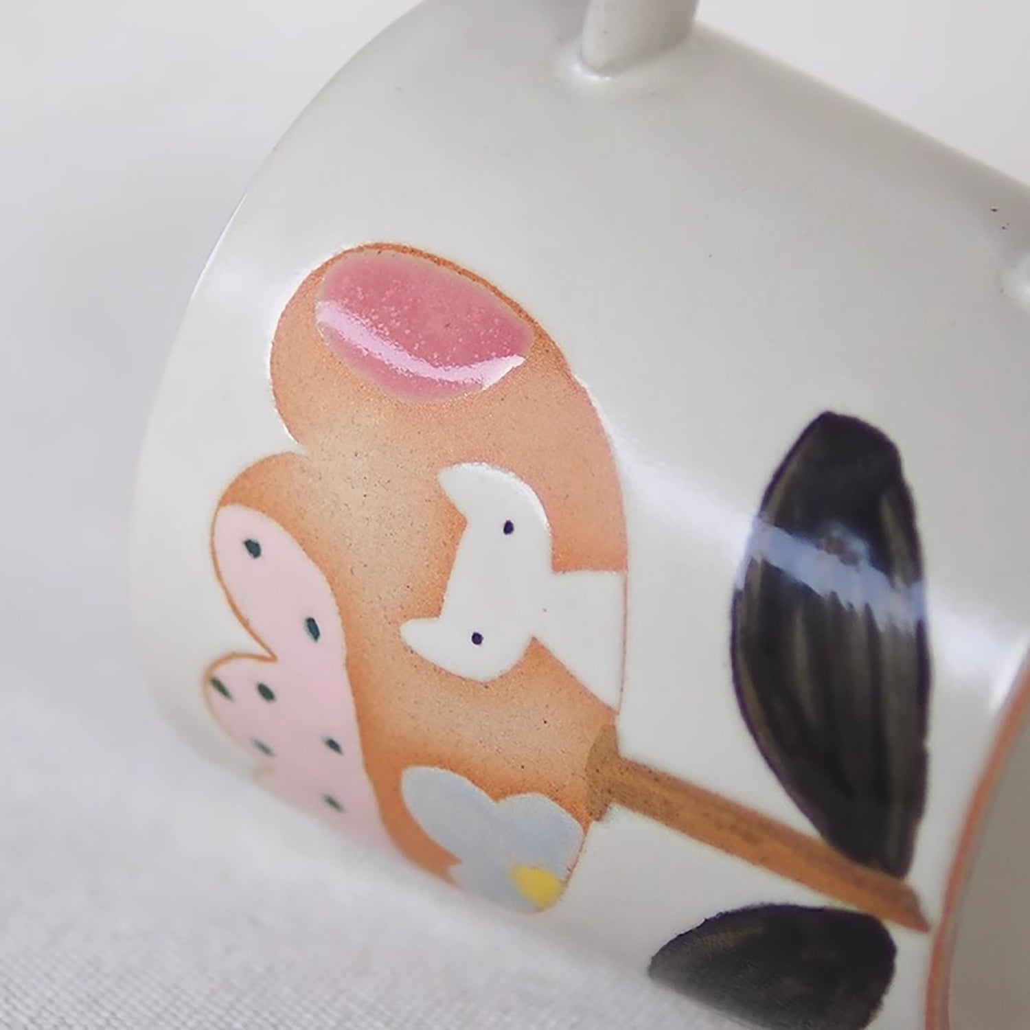 Mug en Céramique avec motif &quot;Tulipes et Petit Chat&quot;