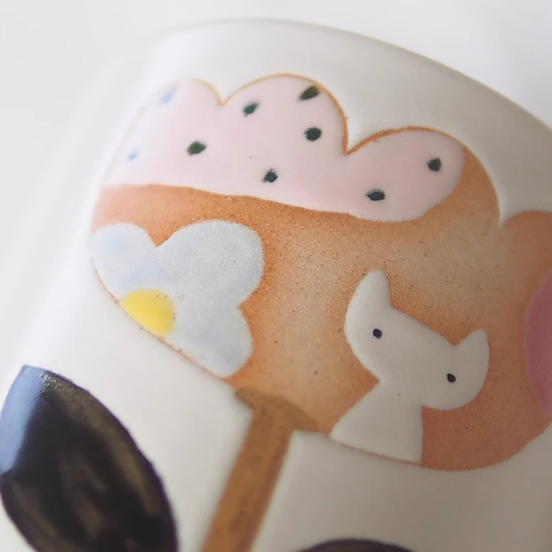 Mug en Céramique avec motif &quot;Tulipes et Petit Chat&quot;