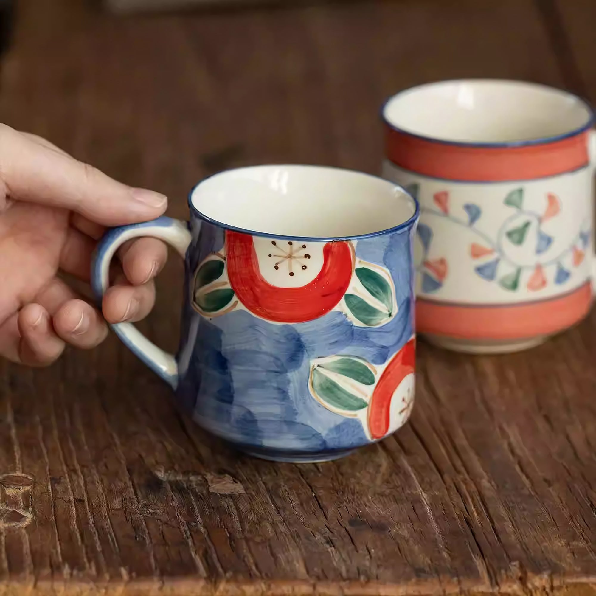 Mug en céramique Minoyaki peint à la main