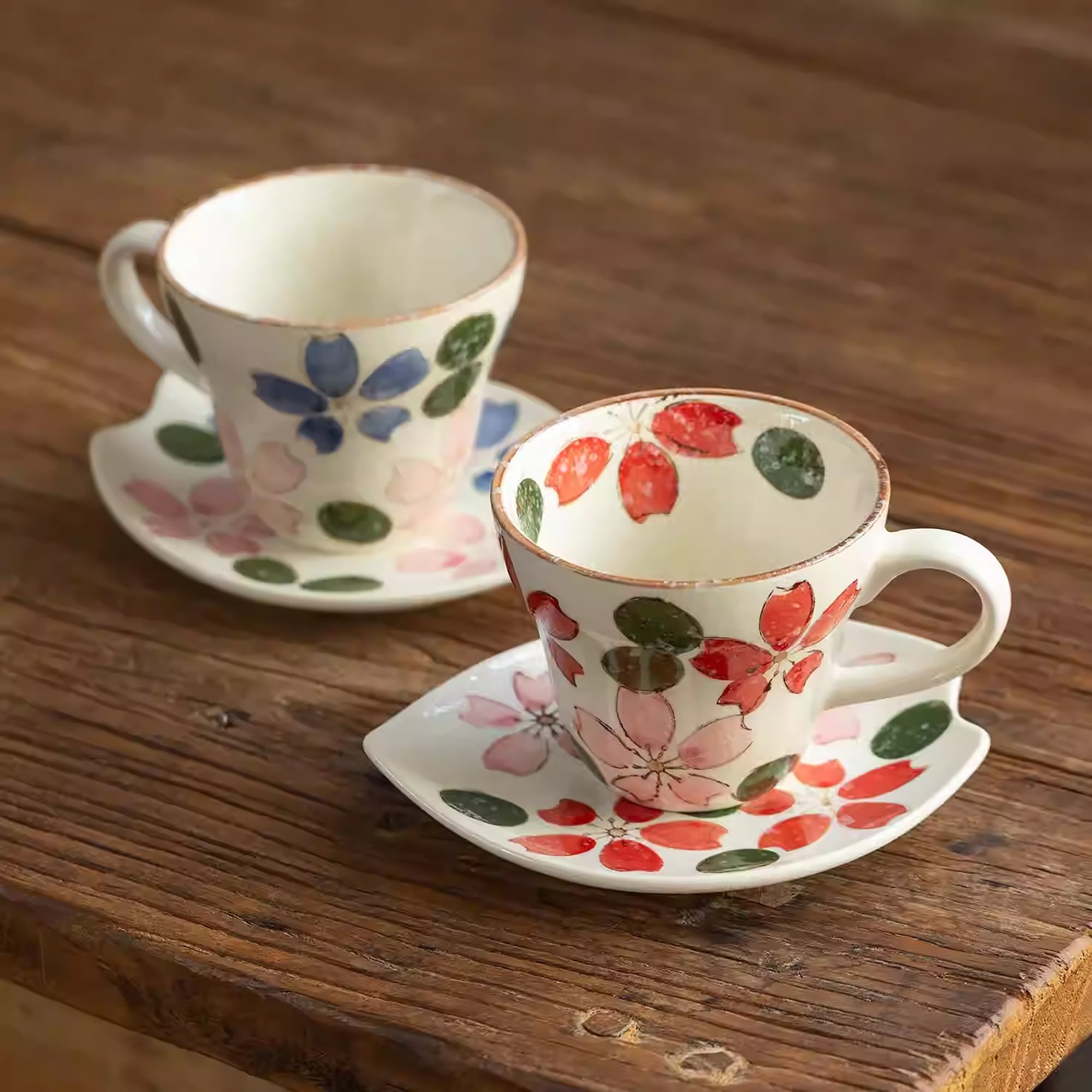 Tasse et soucoupe en céramique Seto-yaki 