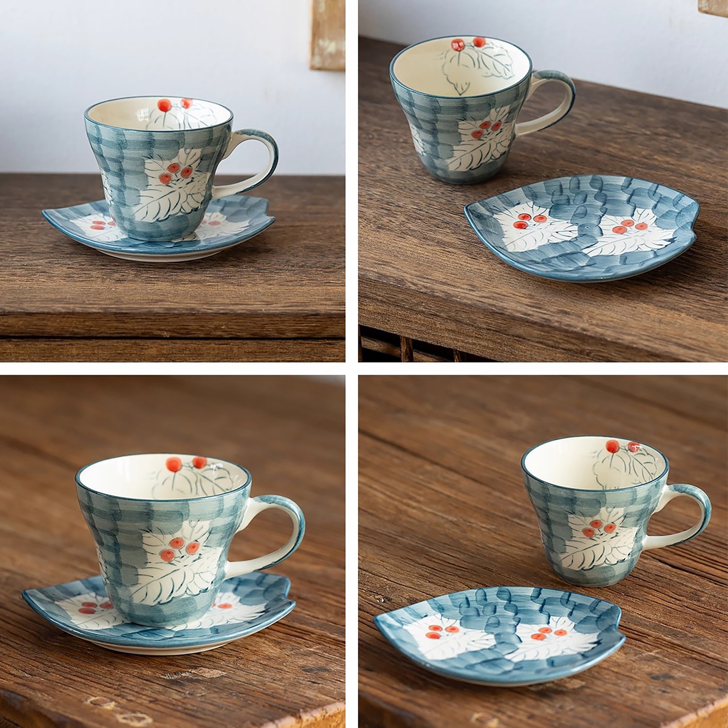 Tasse et soucoupe en céramique Seto-yaki 