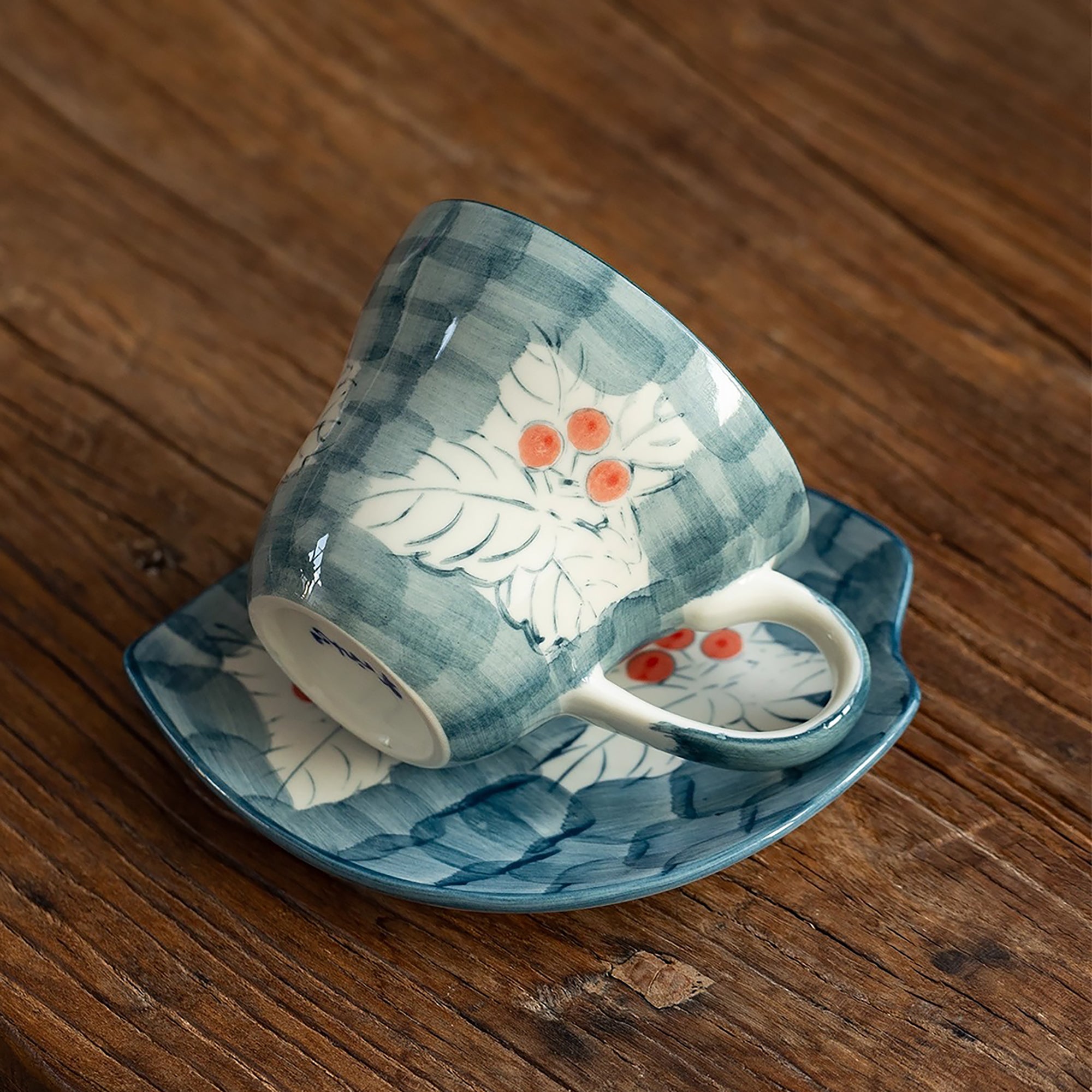 Tasse et soucoupe en céramique Seto-yaki 