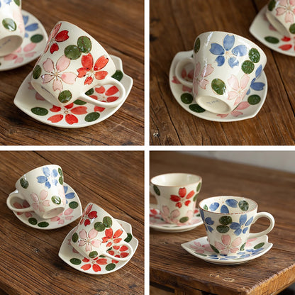 Tasse et soucoupe en céramique Seto-yaki 