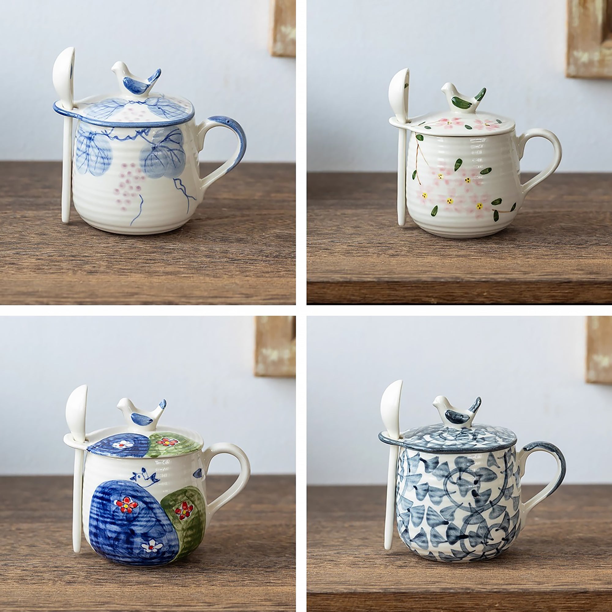 Mug en céramique Mino-yaki avec cuillère