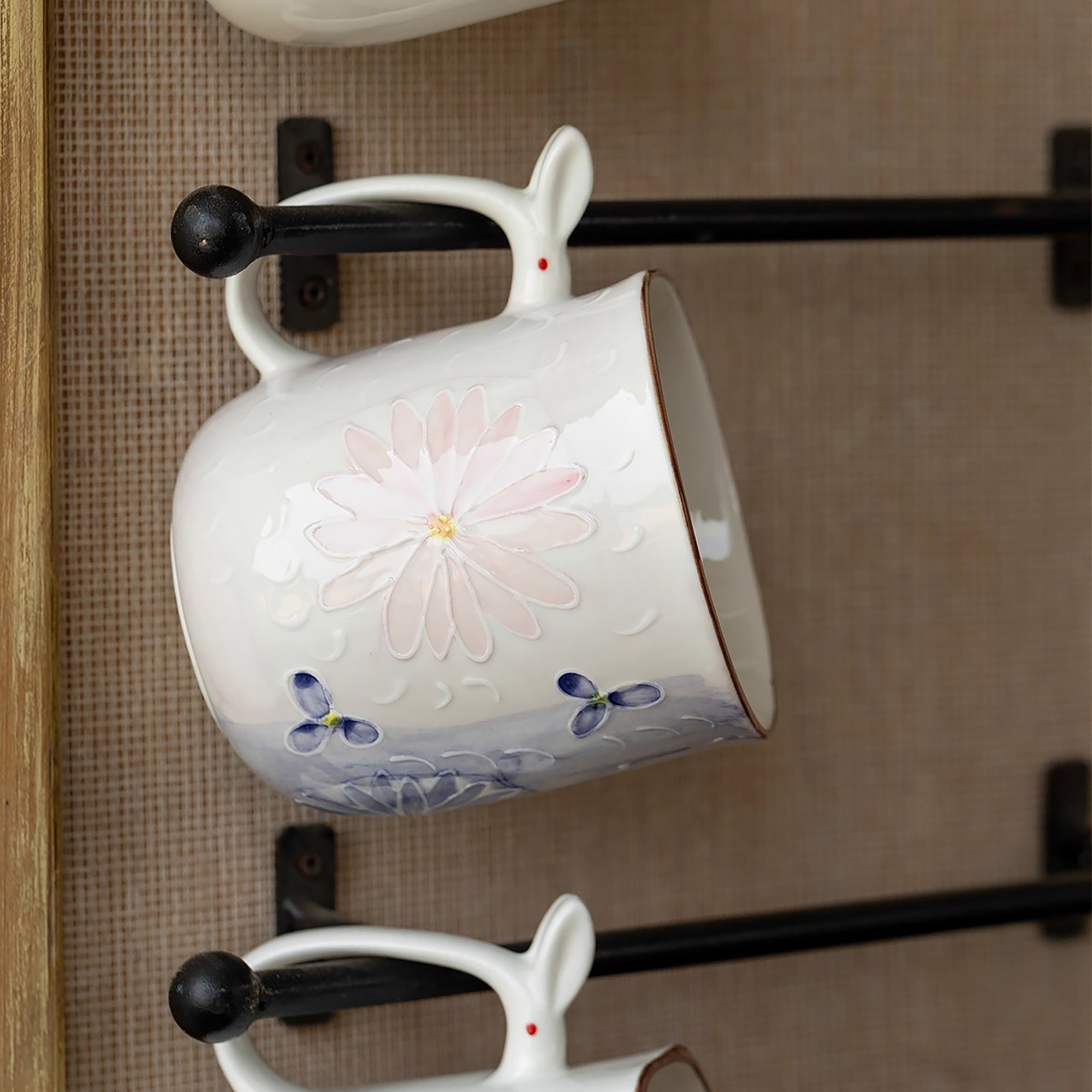 Mug en céramique Seto-yaki à poignée lapin 
