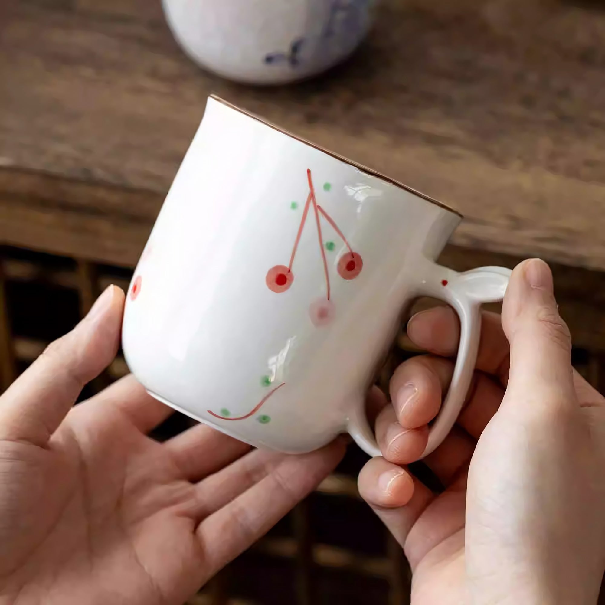 Mug en céramique Seto-yaki à poignée lapin 
