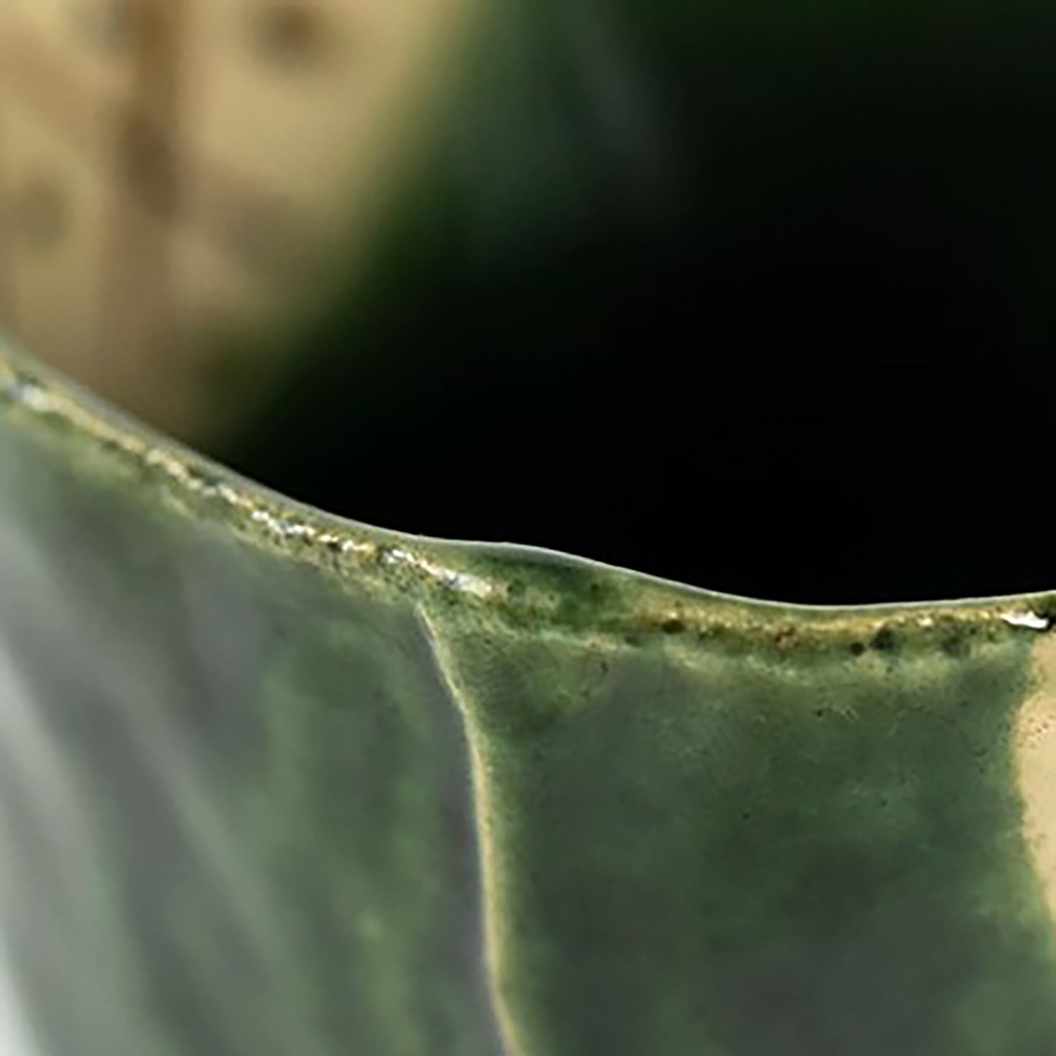 Mug en céramique Minoyaki vert rétro