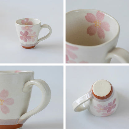Mug en céramique Minoyaki avec fleurs de cerisier 