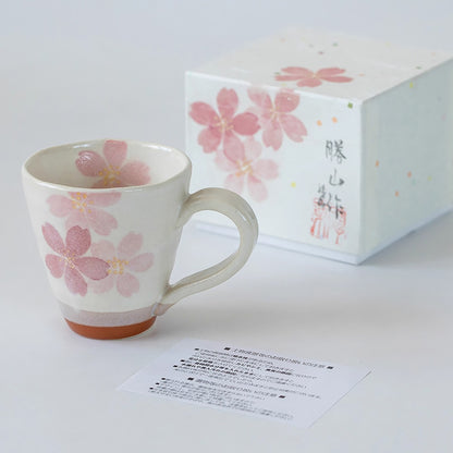 Mug en céramique Minoyaki avec fleurs de cerisier 
