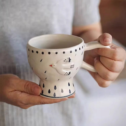 Mug en céramique fait main avec motif en relief mouette