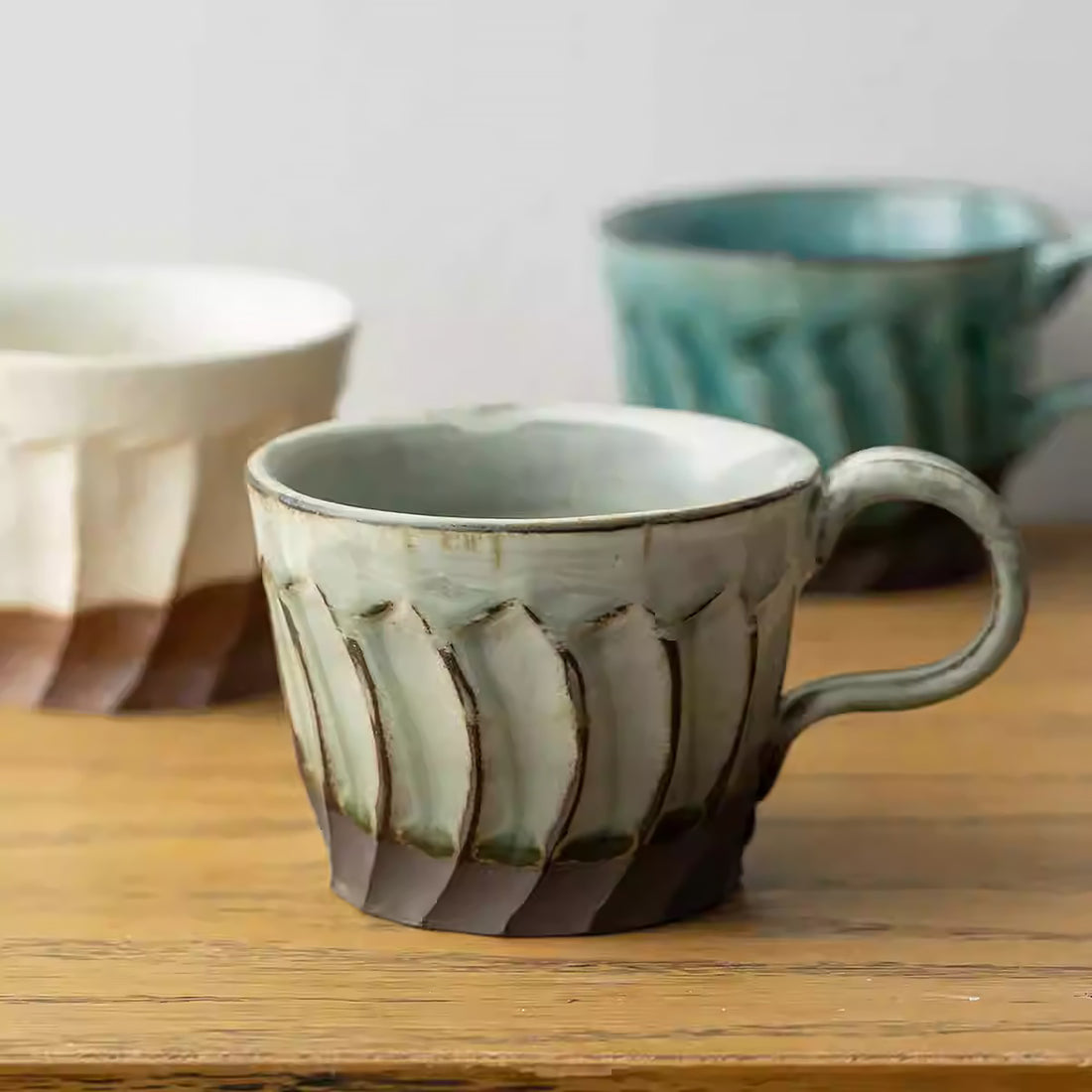 Mug en céramique Seto-yaki rustique