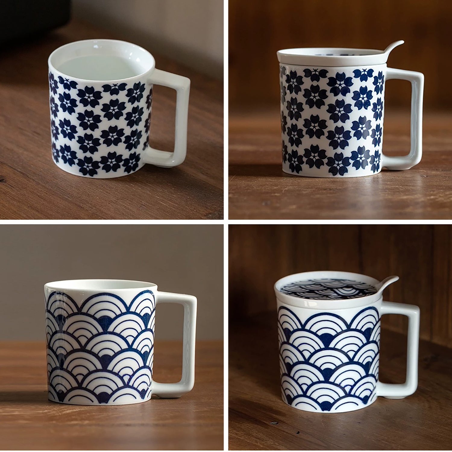 Mug en porcelaine Arita-yaki motif porte-bonheur