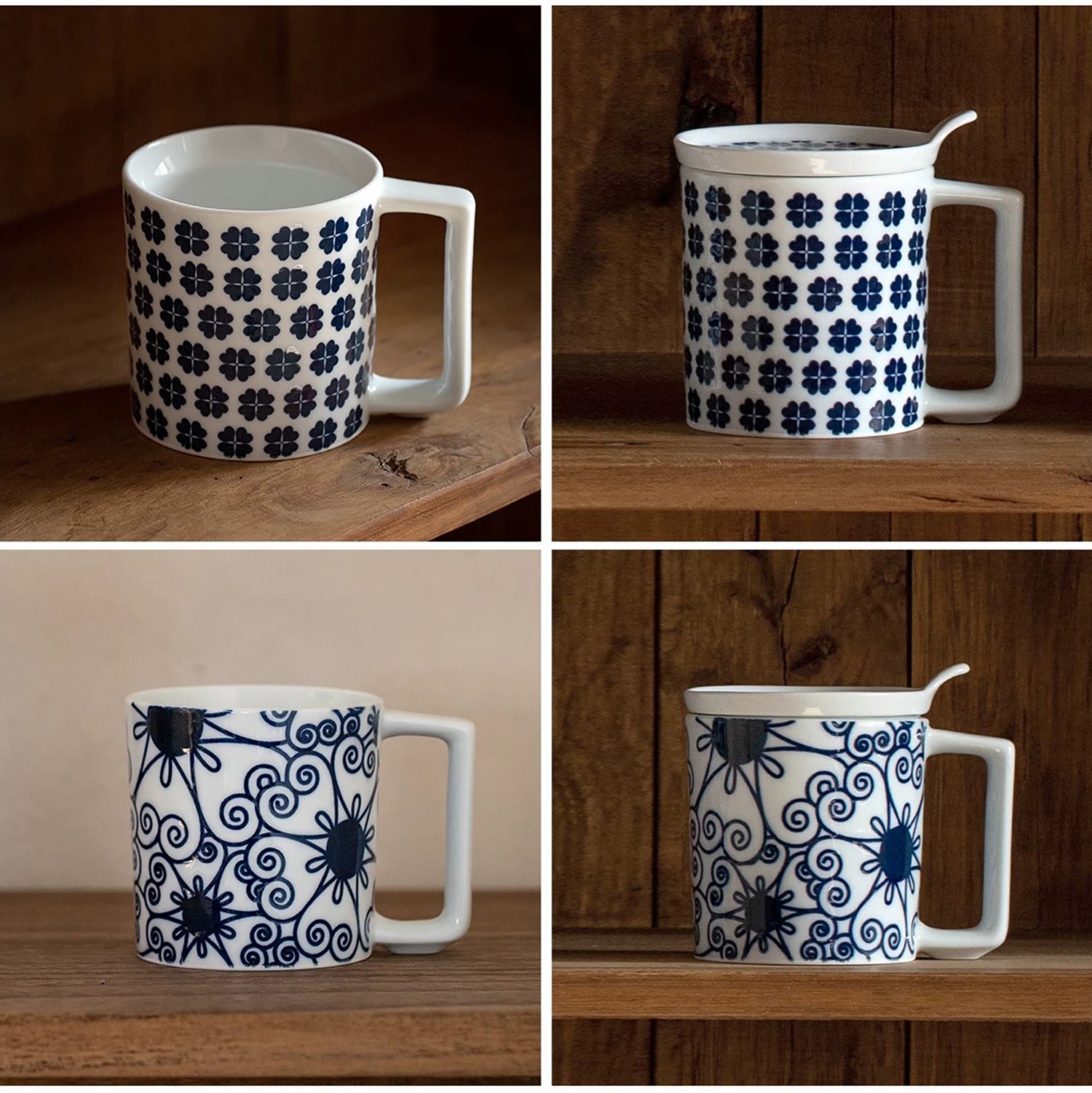 Mug en porcelaine Arita-yaki motif porte-bonheur