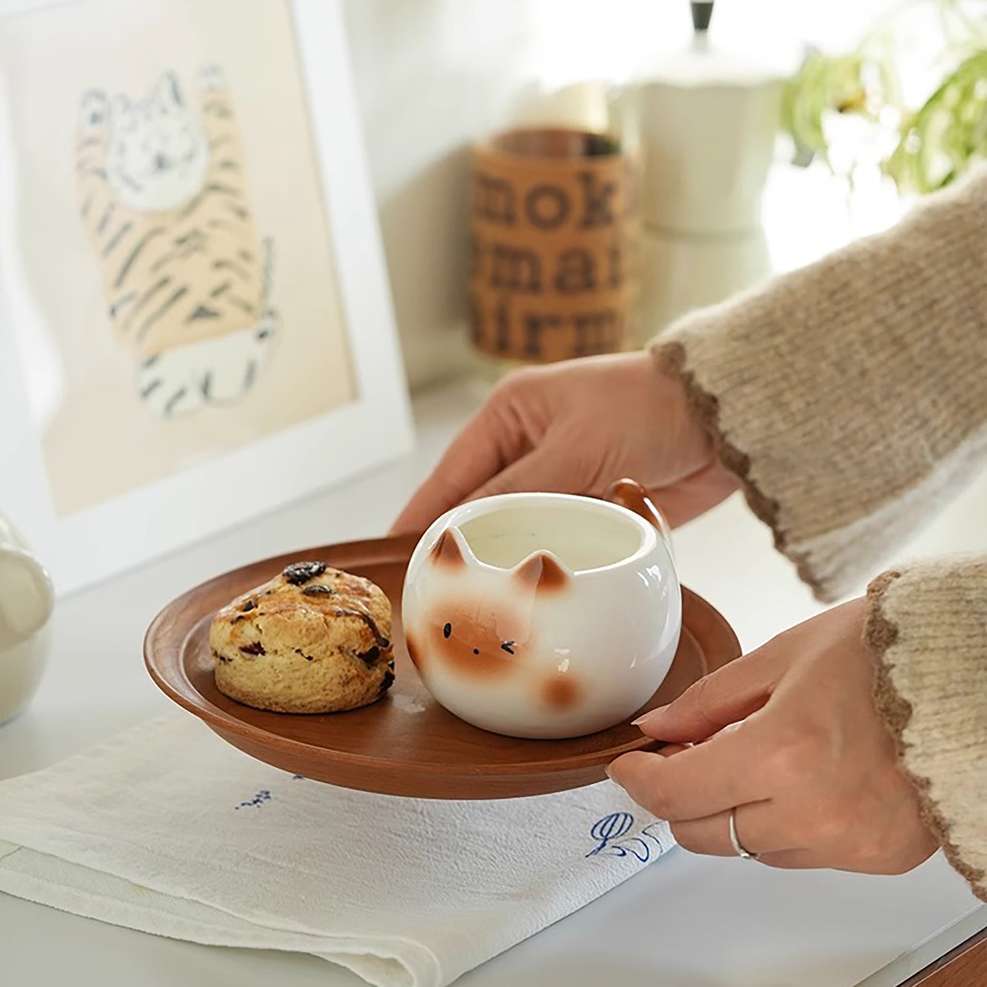 Mug en céramique en forme de chat